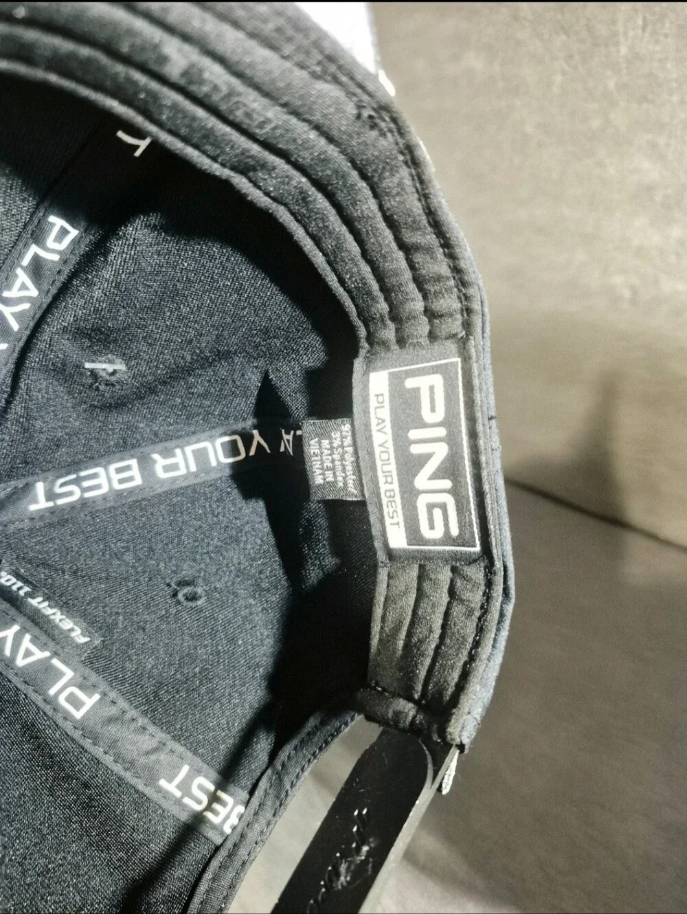 Ping Mr. Ping Black Play Your Best 101 FlexFit  Tech Snapback Golf Hat Cap NWT